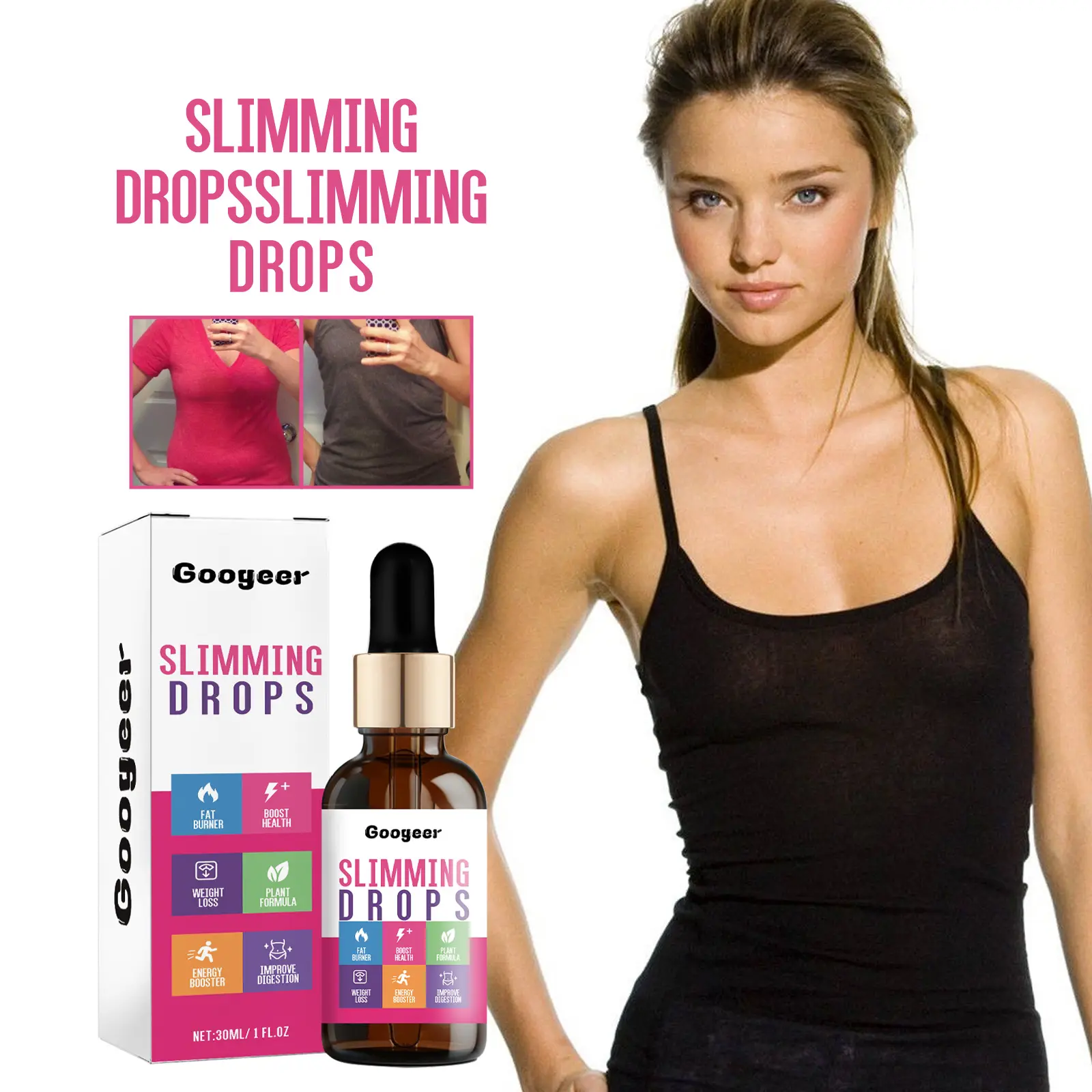 Apple Cider Vinegar Slimming Drops for Daily Wellness - Googeer 8 googeer slimming drops shaping brain GOI02 A009 30 PK1 1755