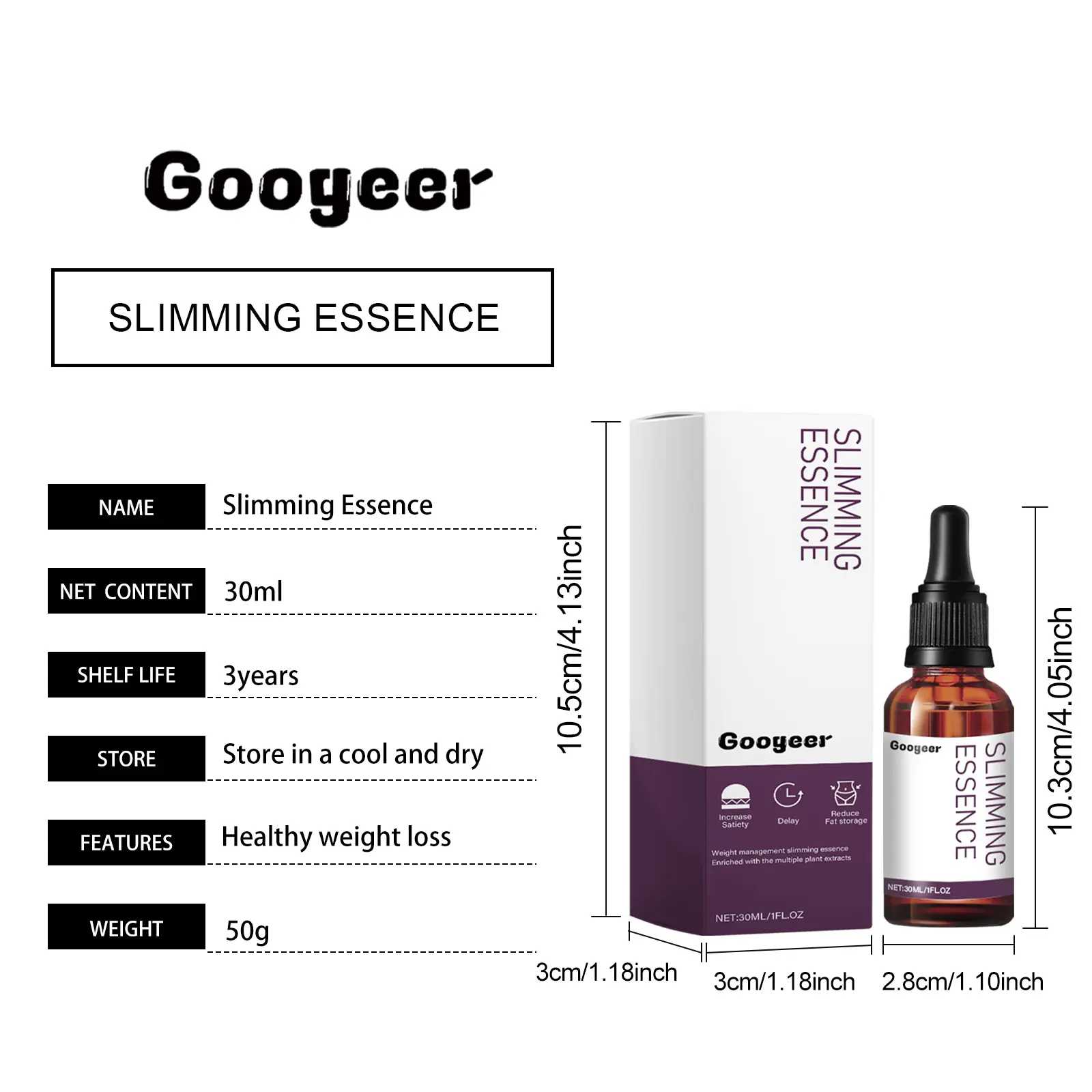 Slimming Essence Drops for Body Toning and Curves - Googeer 7 googeer slimming essence compact body GOI02 A036 30 WH1 2035