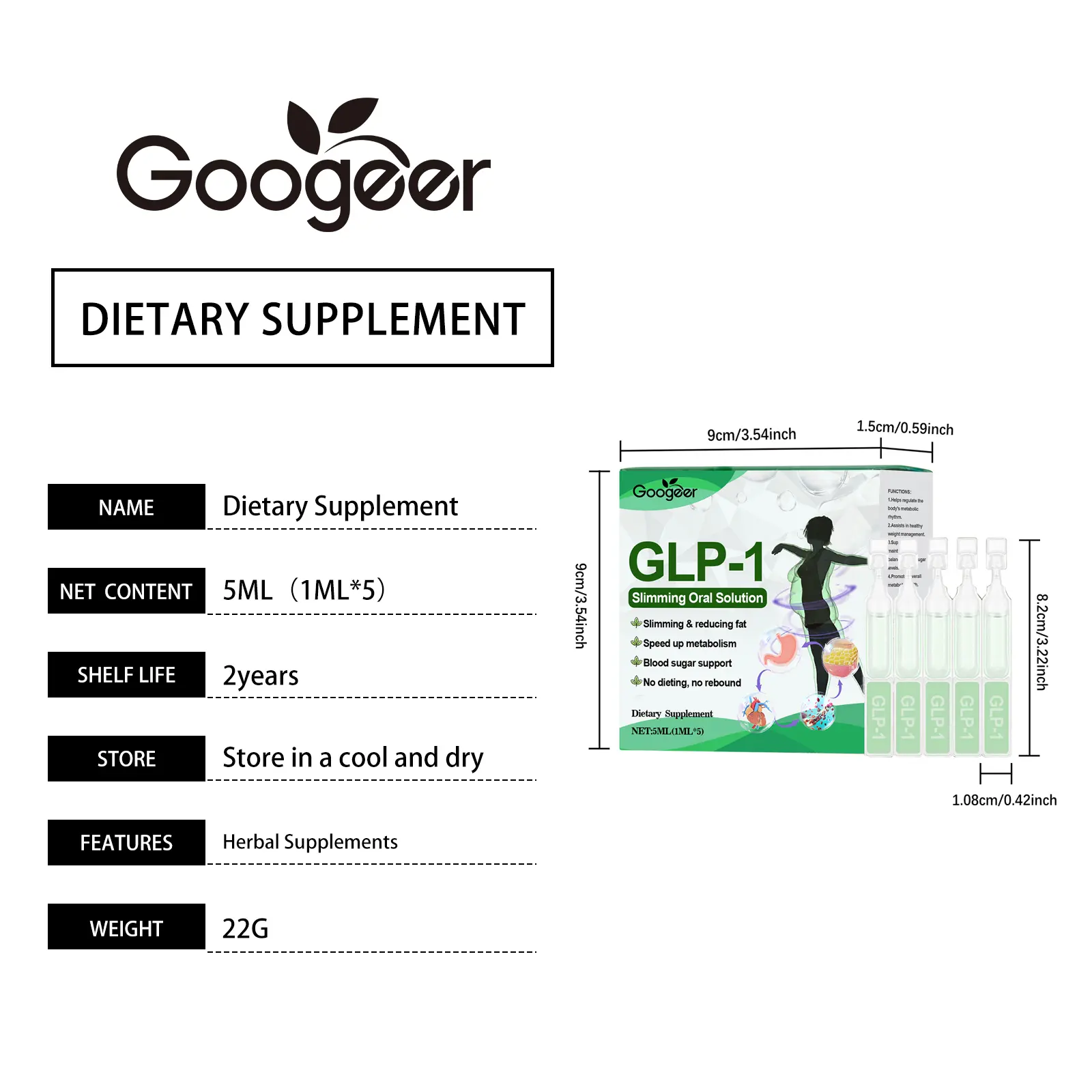 Mint Slimming Oral Liquid - Body Care & Wellness Formula 7 googeer slimming oral solution GO I03 0034 01 5398