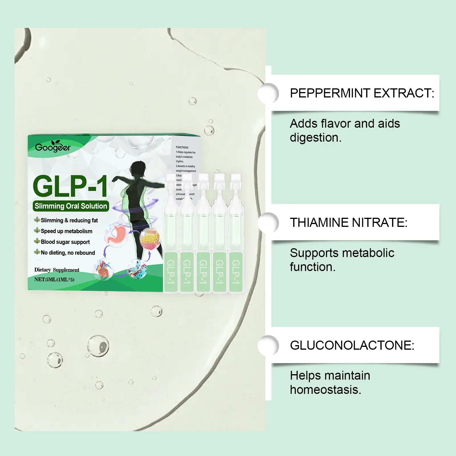 Mint Slimming Oral Liquid - Body Care & Wellness Formula 12 googeer slimming oral solution GO I03 0034 01 5400