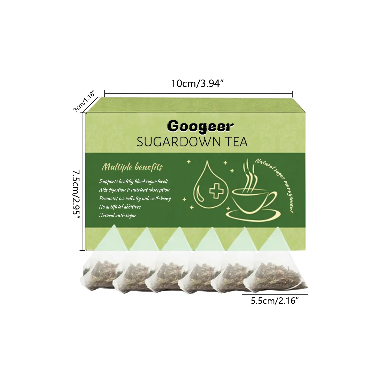 Sugardown Herbal Tea Bags with Green Tea & Dandelion - Googeer 7 googeer sugardown tea sugar soothing GOH01 A001 6 GN1 2428