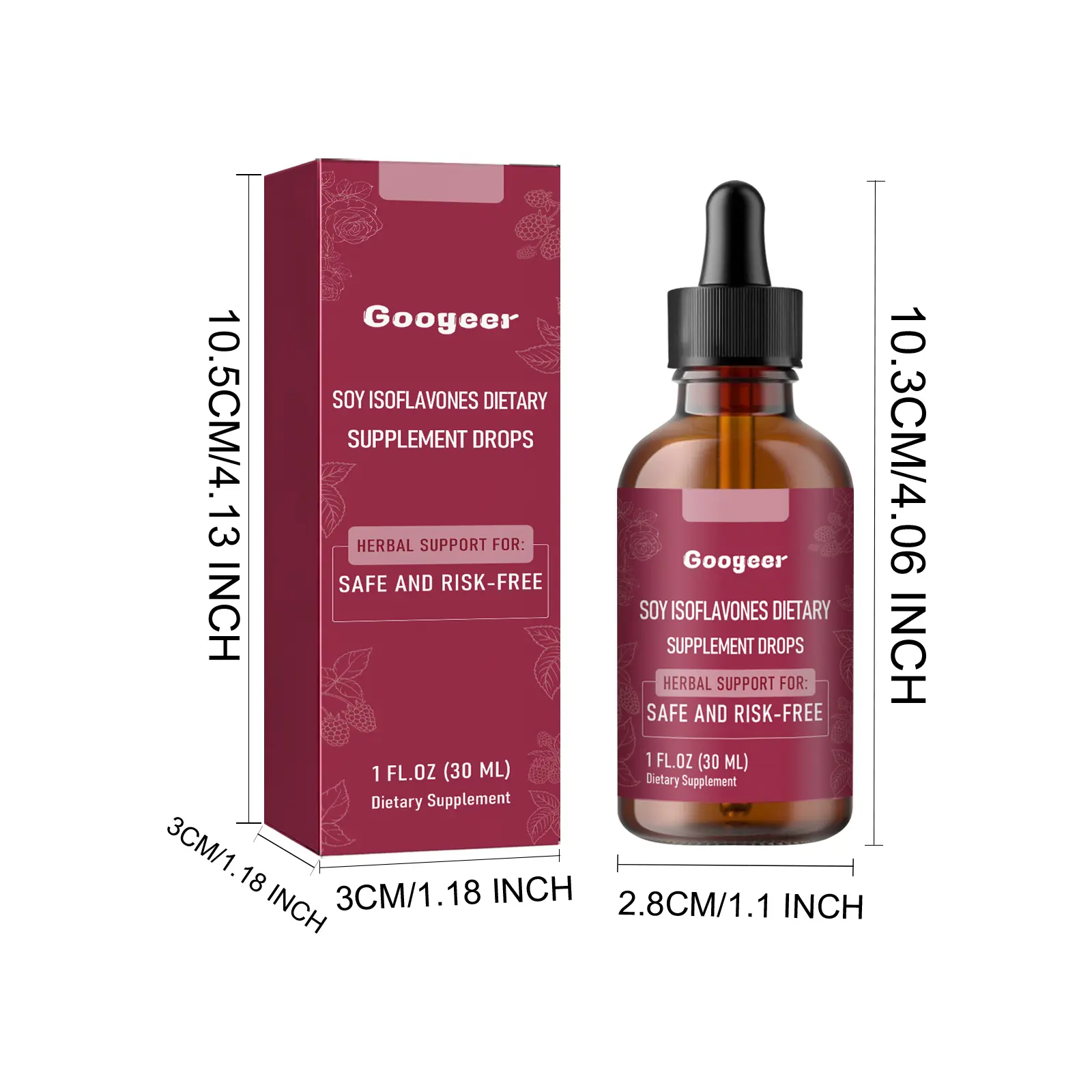 Women's Wellness Supplement Drops with Lavender & Raspberry - Googeer 7 googeer supplement drops women discomfort GOH02 A046 30 RD1 1531