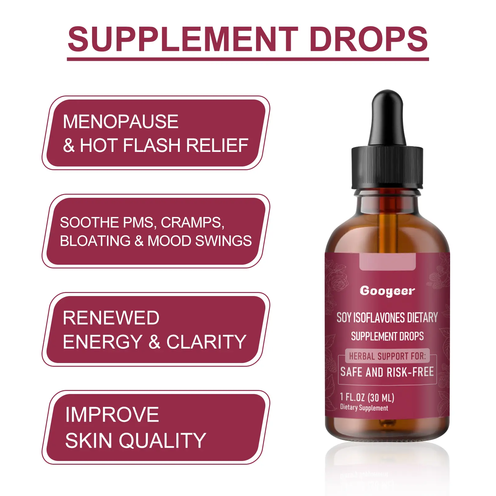 Women's Wellness Supplement Drops with Lavender & Raspberry - Googeer 12 googeer supplement drops women discomfort GOH02 A046 30 RD1 1536
