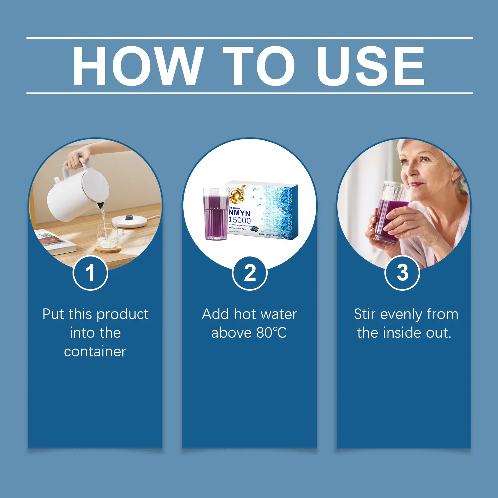 Blueberry Collagen Supplement Powder - Energy Support Formula 10 googeer supplement powder body GO A05 0001 01 4173