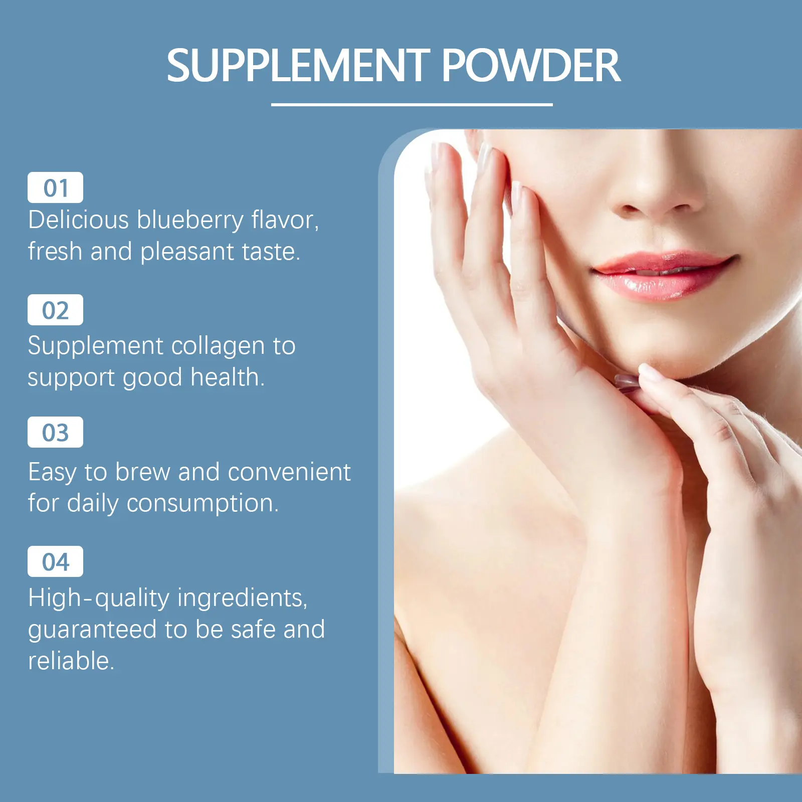 Blueberry Collagen Supplement Powder - Energy Support Formula 11 googeer supplement powder body GO A05 0001 01 4176