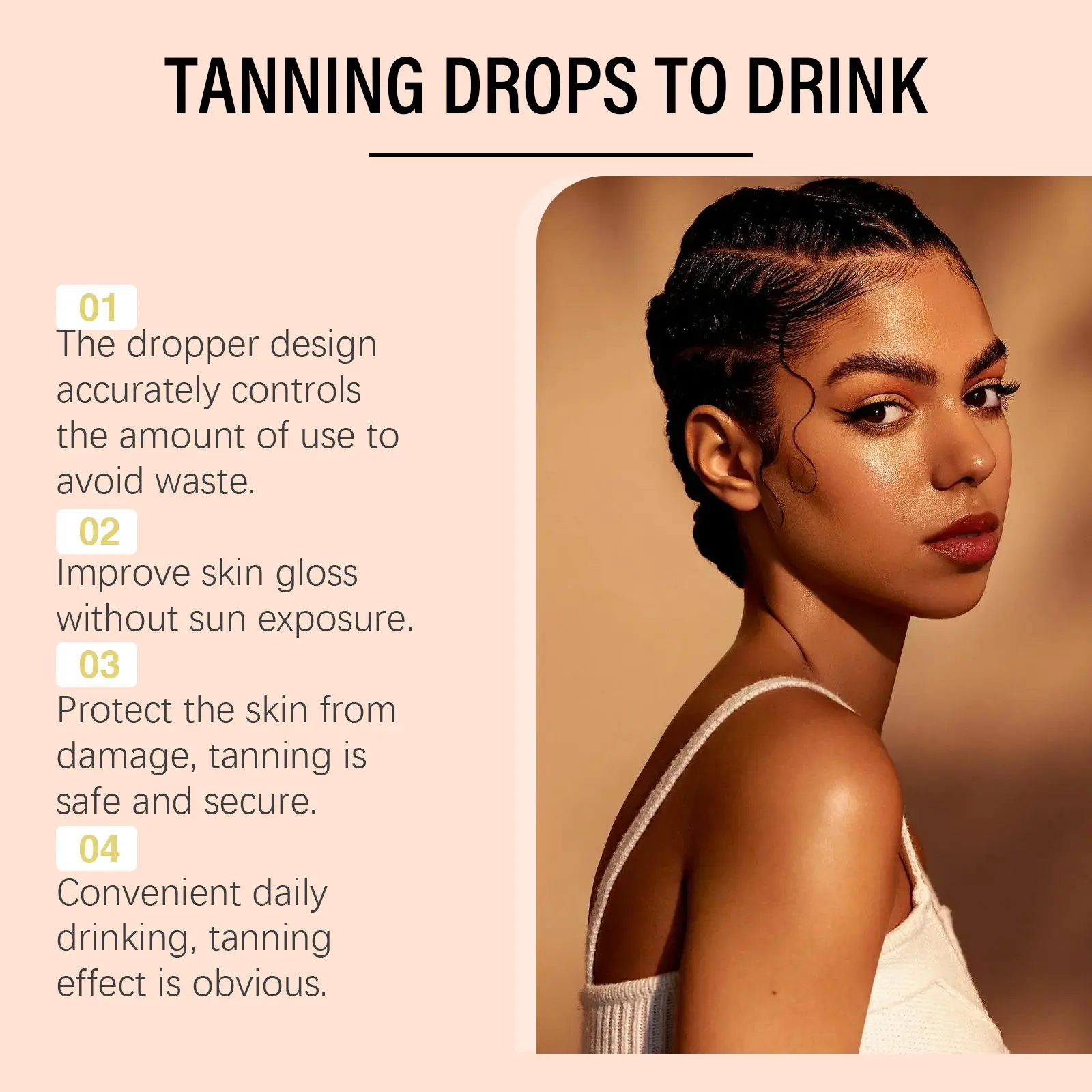 Skin Tone Drops Oral Supplement for Uneven Tone 11 googeer tan free tanning drops ingestion GO A06 0006 01 5162