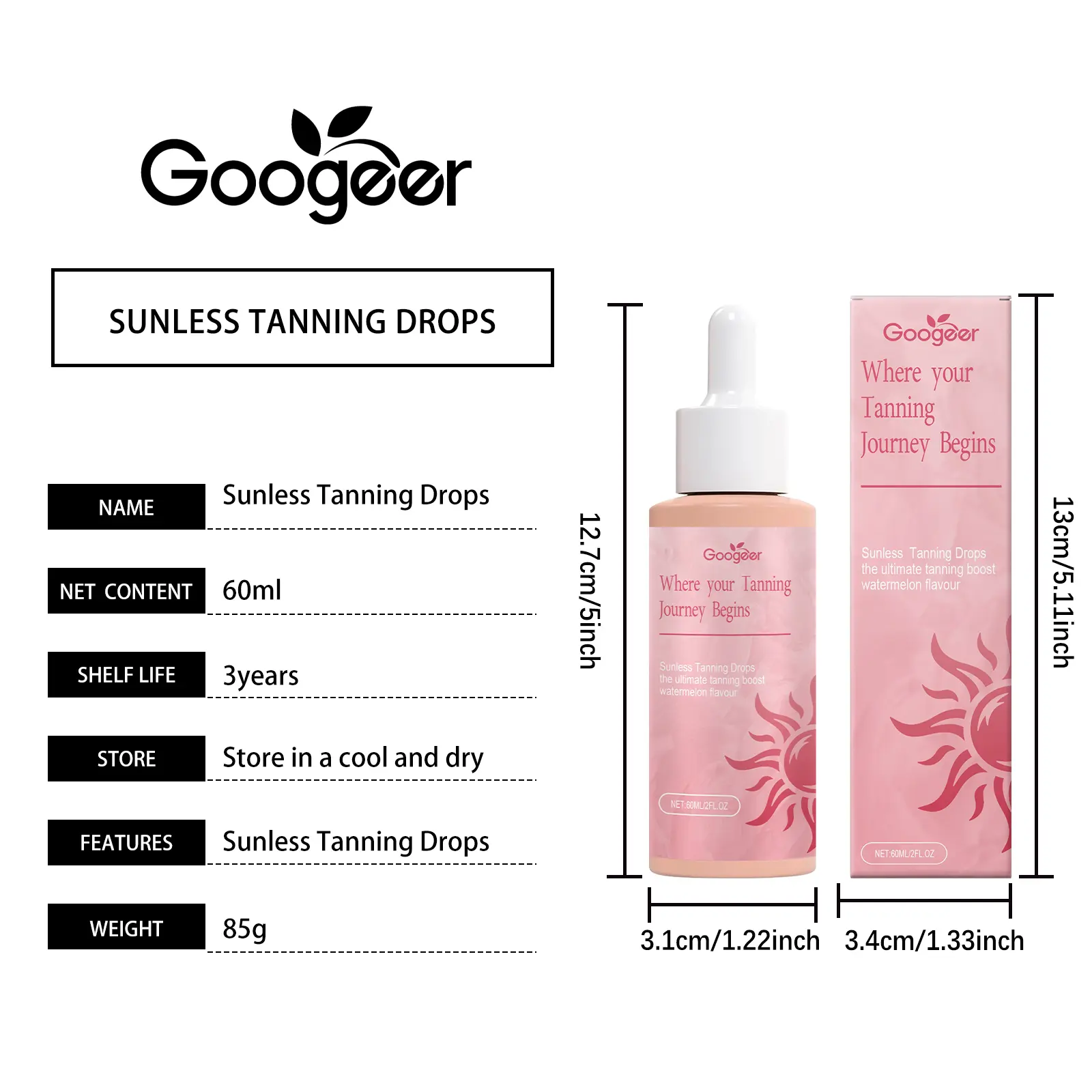 Googeer Tanning Drops for Body Treatment for Natural Skin Glow 7 googeer tanning drops body treatment GO I03 0030 01 298