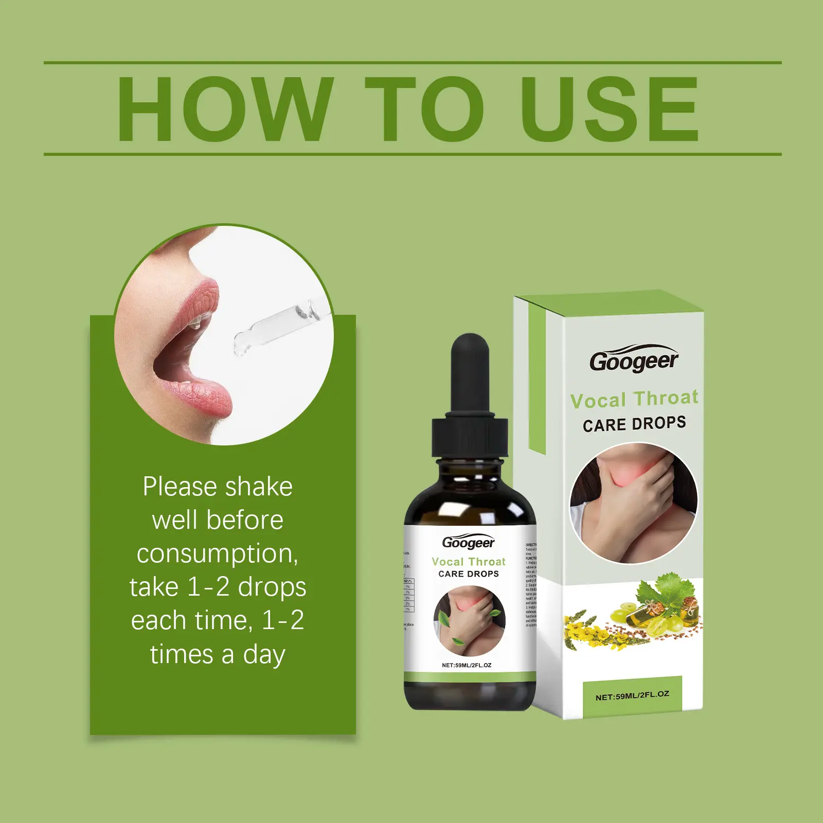 Soothing Throat Drops with Vitamin B1 & Mint for Daily Comfort - Googeer 10 googeer throat care drops GO B07 0081 01 1190
