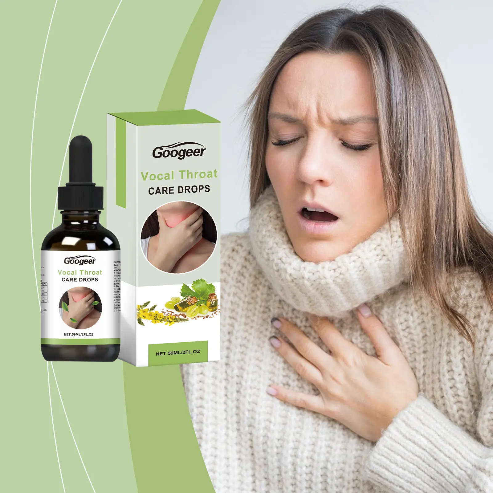 Soothing Throat Drops with Vitamin B1 & Mint for Daily Comfort - Googeer 8 googeer throat care drops GO B07 0081 01 1192