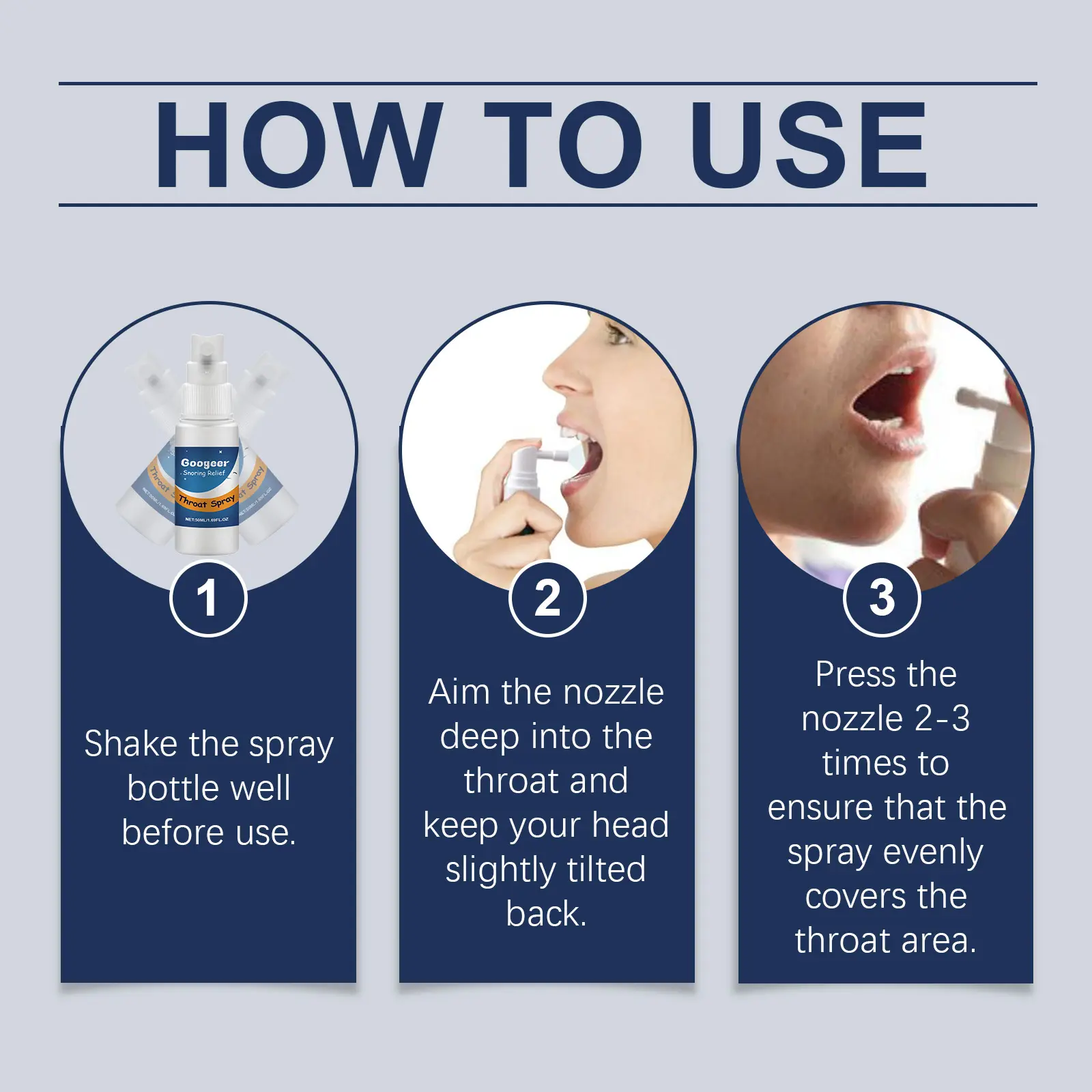 Herbal Throat Spray for Snoring Relief - Fast-Acting Formula 10 googeer throat spray body GO B03 0004 01 4212