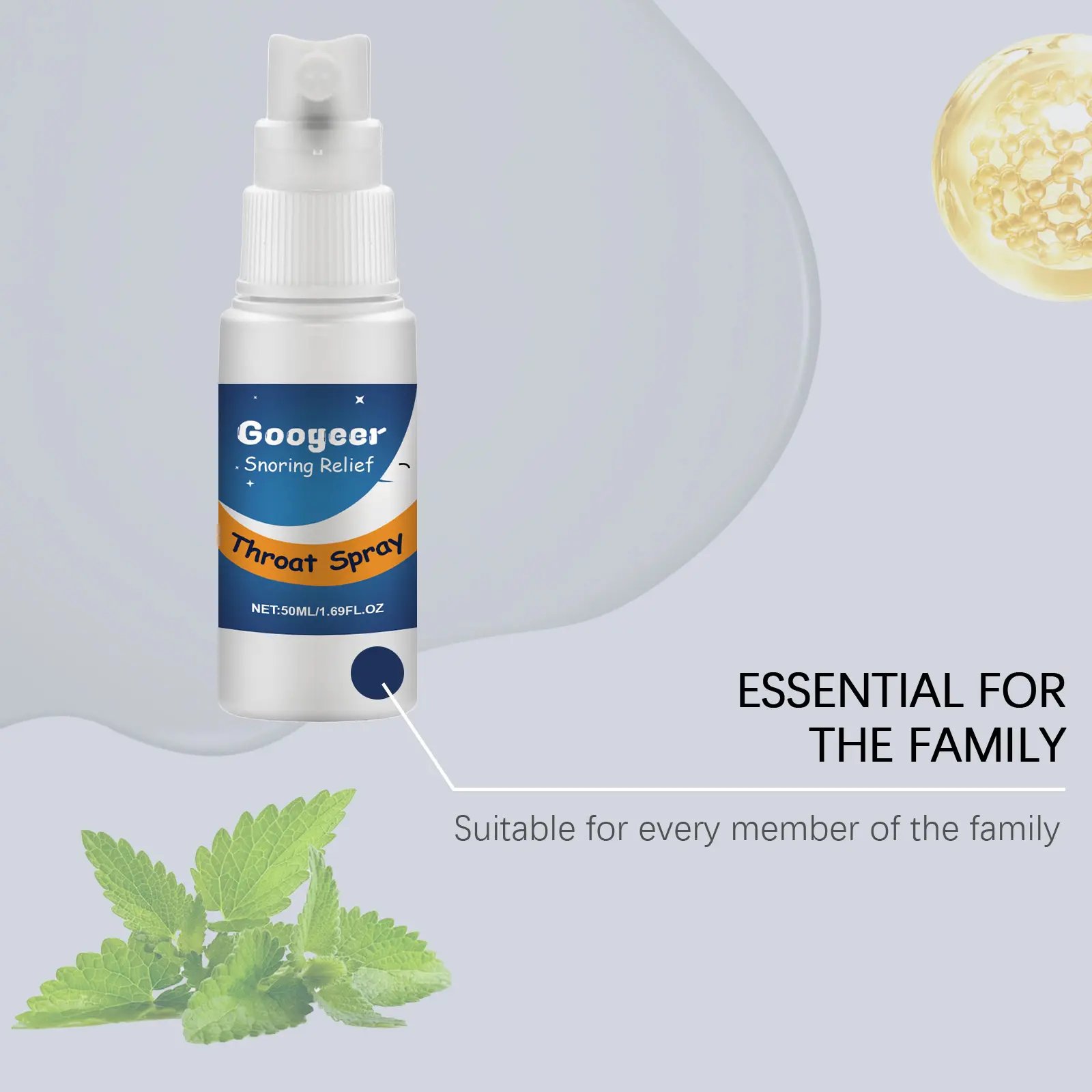 Herbal Throat Spray for Snoring Relief - Fast-Acting Formula 12 googeer throat spray body GO B03 0004 01 4216
