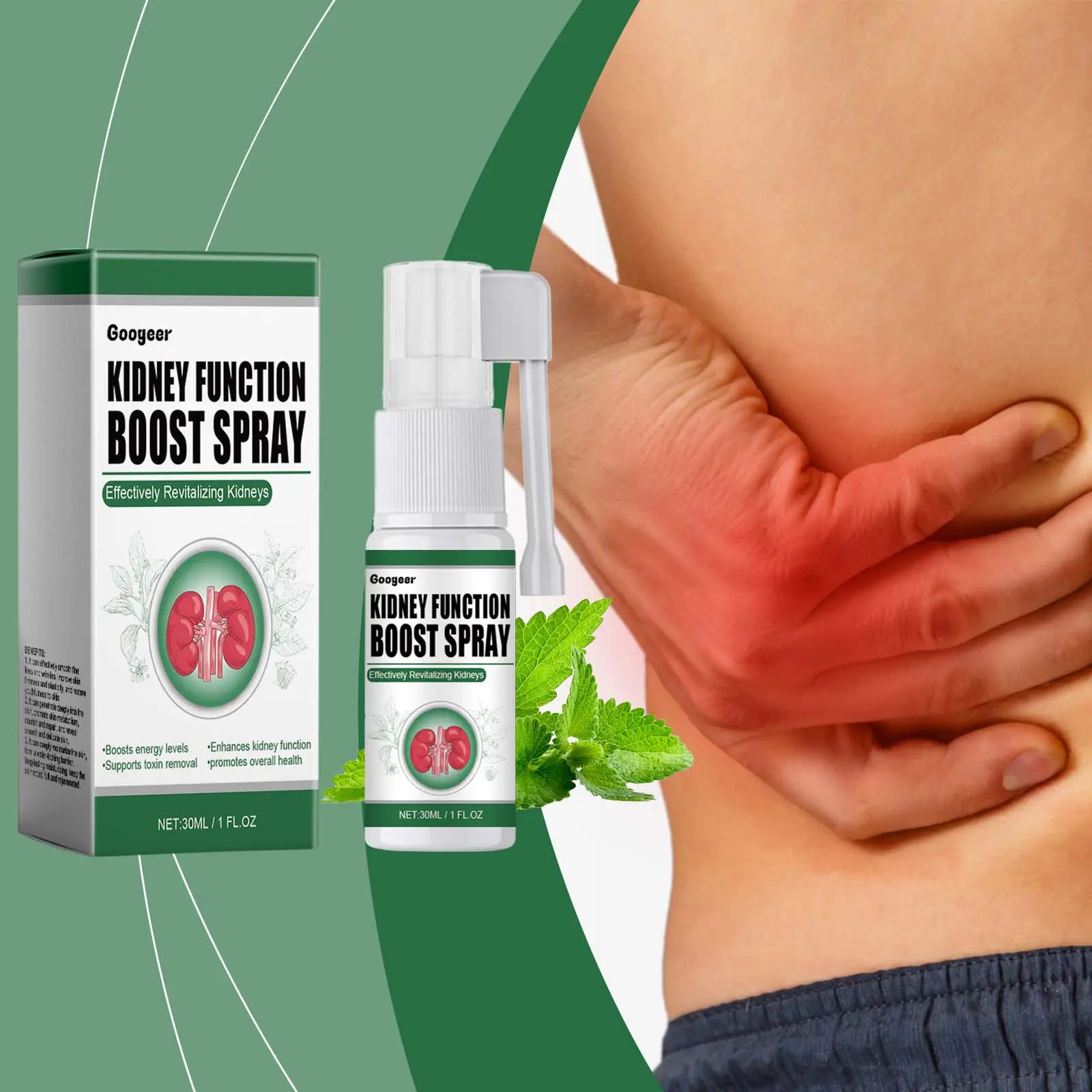 Kidney Support Herbal Oral Spray Natural Wellness Googeer 8 googeer tonifying kidney herbal spray GOI02 A043 30 WH1 2092