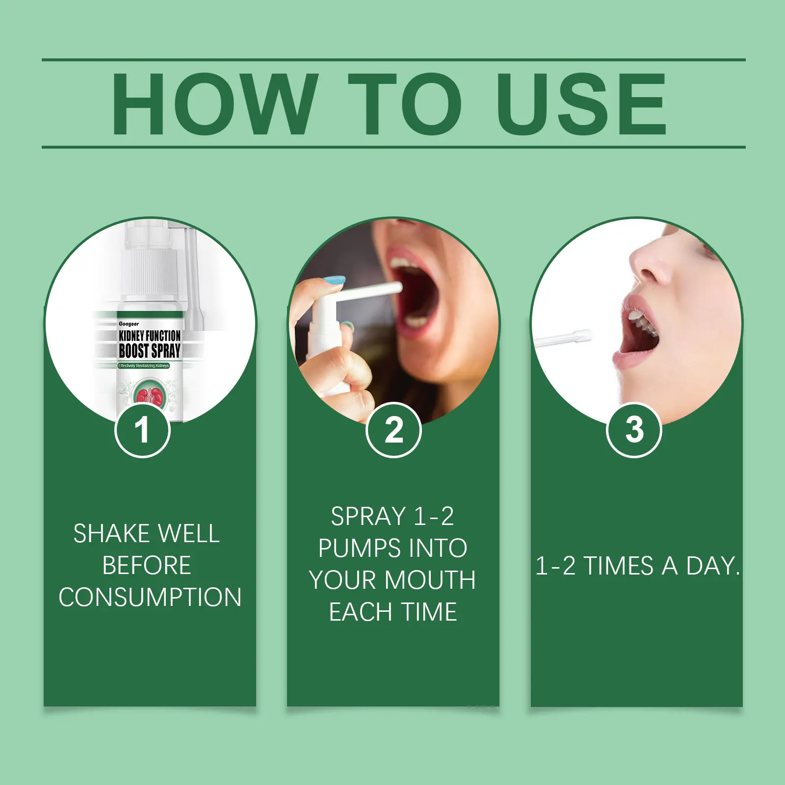 Kidney Support Herbal Oral Spray Natural Wellness Googeer 10 googeer tonifying kidney herbal spray GOI02 A043 30 WH1 2094