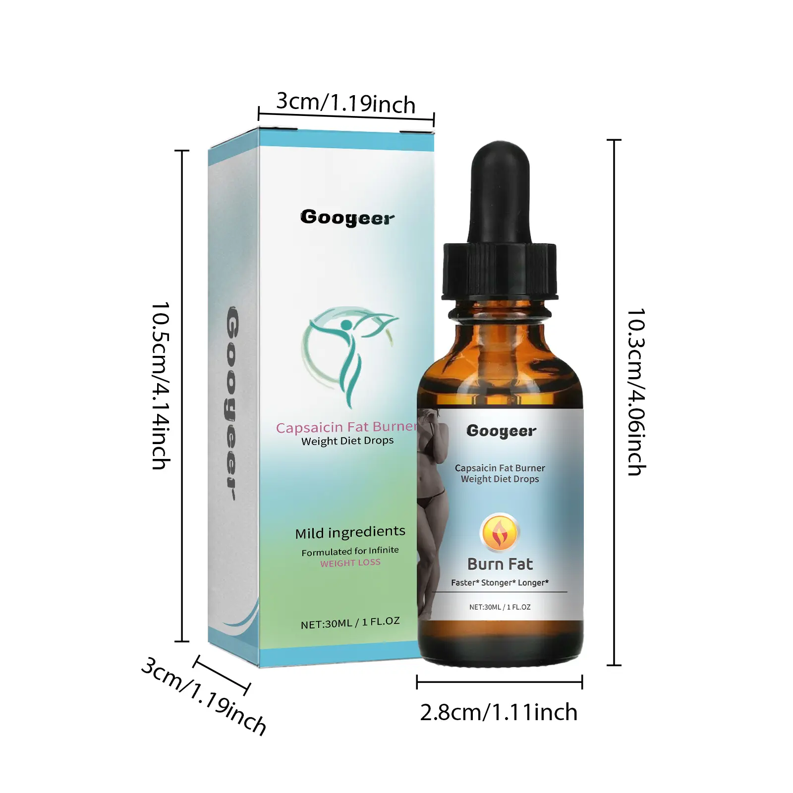 Body Shaping Drops for Waist and Legs Firming - Googer 7 googeer toning drops energy waist legs GOI02 A008 30 MX1 1739