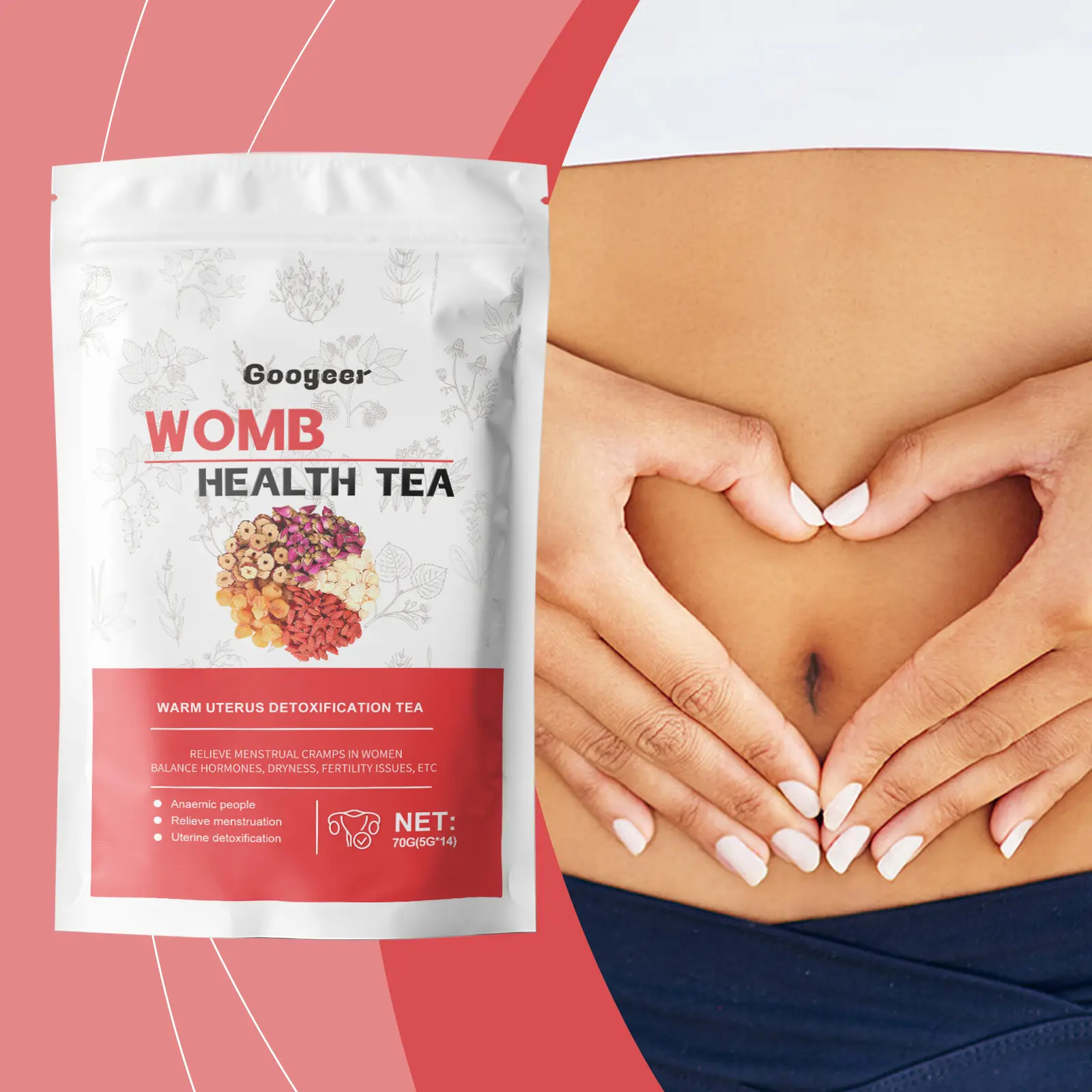 Warm Palace Detox Tea with Rose and Hawthorn 8 googeer warm house detox tea GO I01 0024 02 4496