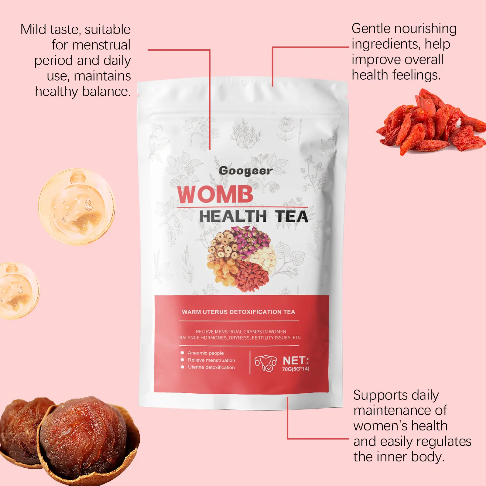 Warm Palace Detox Tea with Rose and Hawthorn 11 googeer warm house detox tea GO I01 0024 02 4497