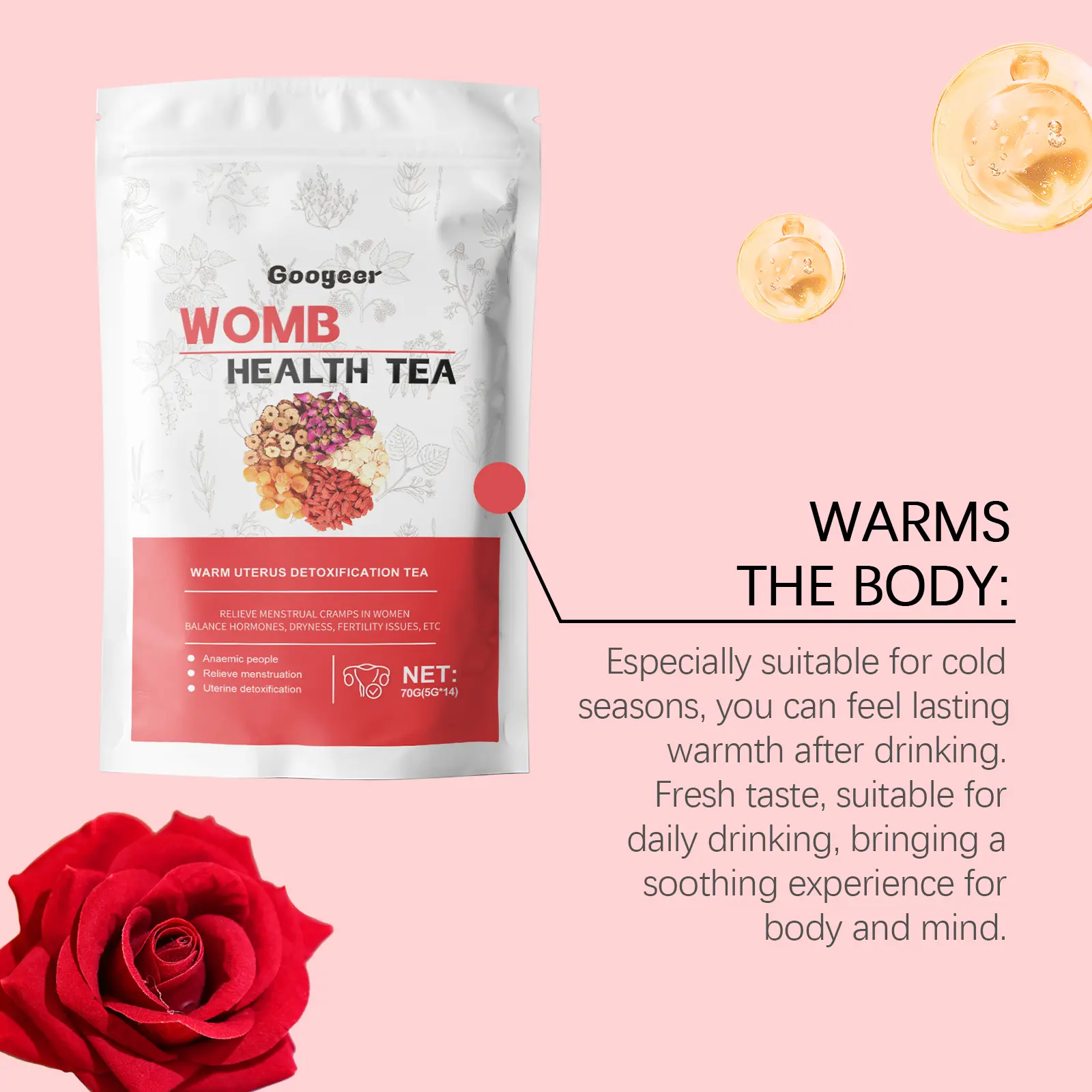 Warm Palace Detox Tea with Rose and Hawthorn 13 googeer warm house detox tea GO I01 0024 02 4498