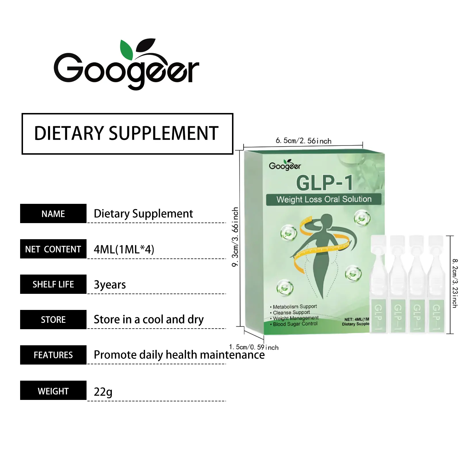 Weight Management Oral Solution - Metabolic Support Formula 7 googeer weight loss oral solution GO B08 0008 01 5464