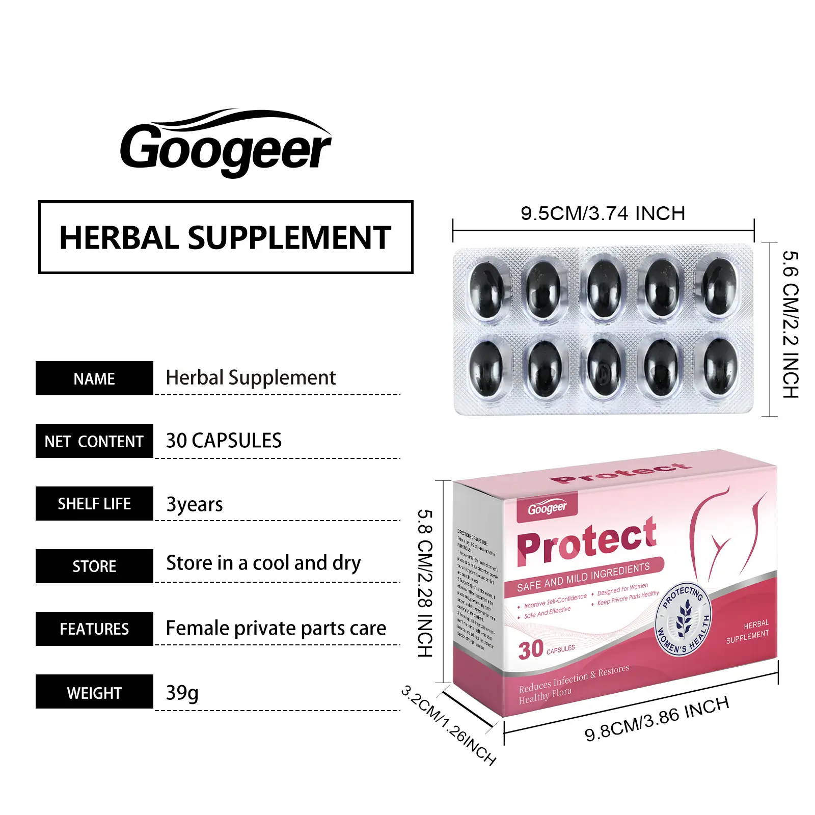 Women's Vaginal Health Supplement Capsules with Vitamin C 7 googeer women vaginal health capsule GO I02 0218 01 4769