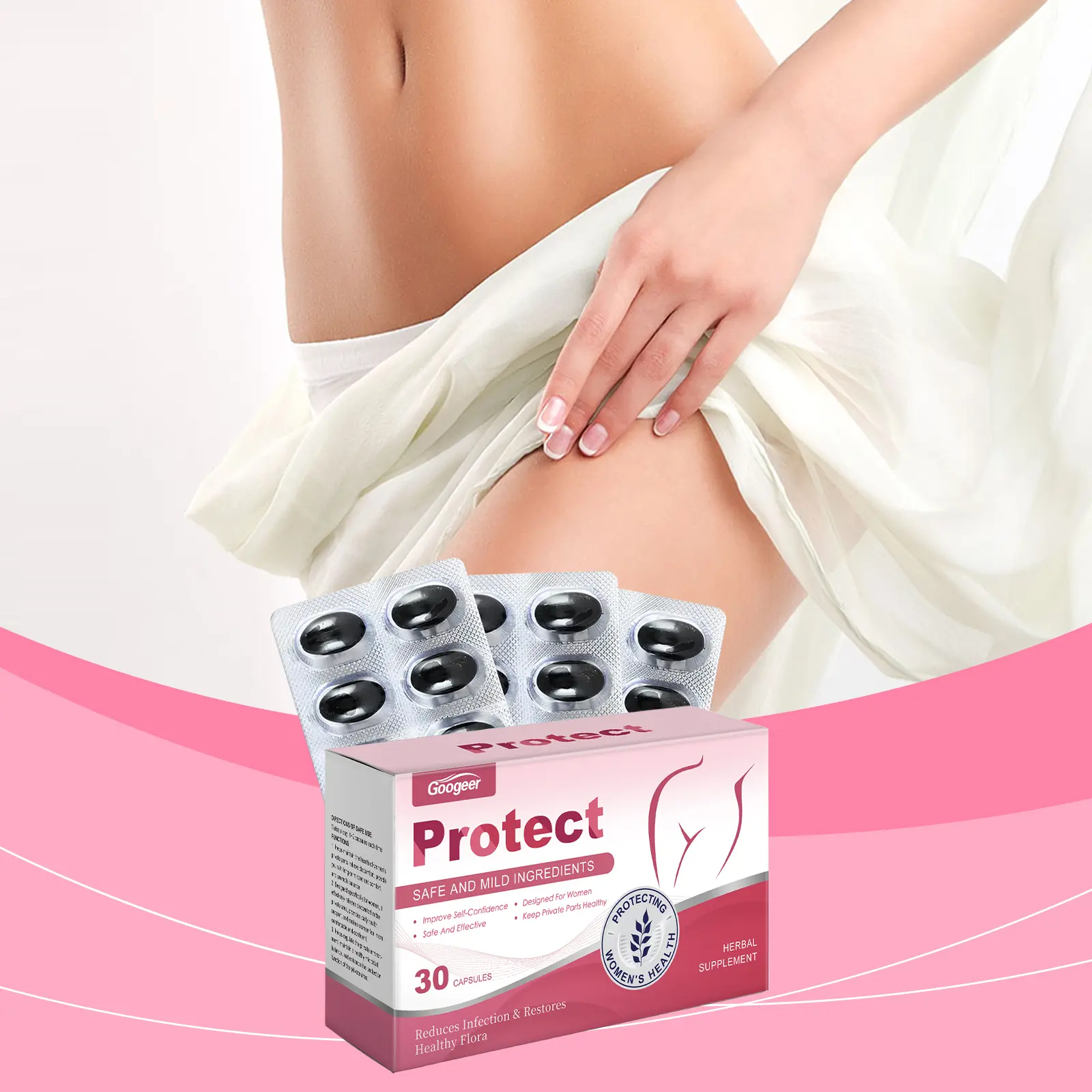 Women's Vaginal Health Supplement Capsules with Vitamin C 8 googeer women vaginal health capsule GO I02 0218 01 4770